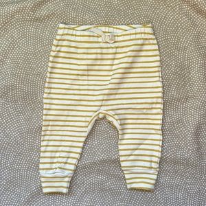 Pehr 3-6m yellow stripes away striped harem pants